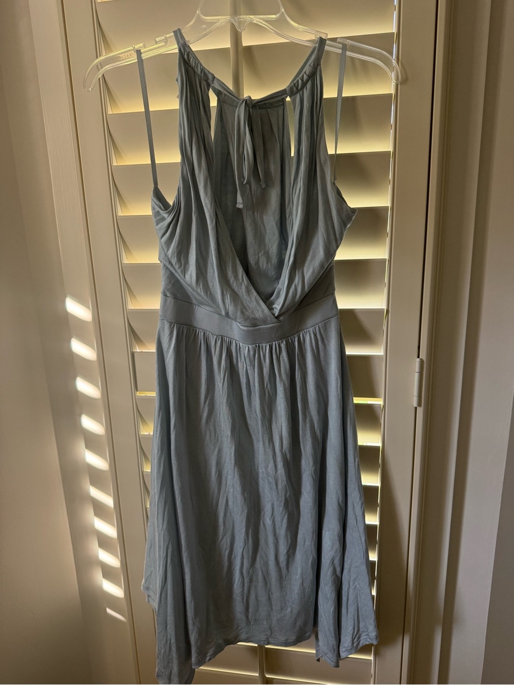Moulinette Soeurs Pale Blue One-Shoulder Draped Dress